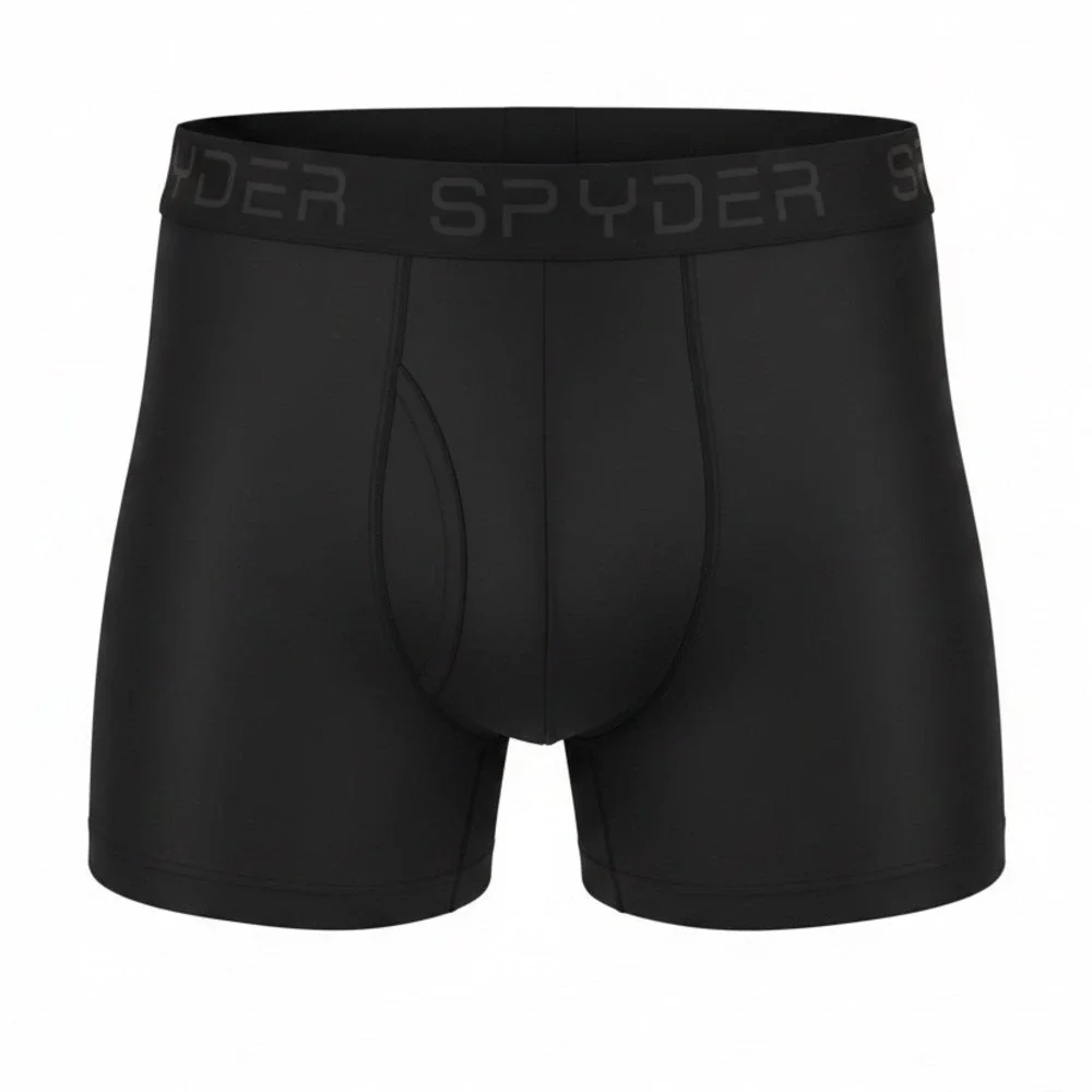 Spyder Mens Performance Boxer Briefs Black Stretch Elastic Waistband Size Medium